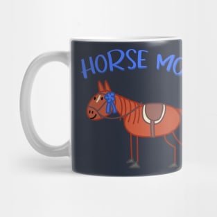 Horse Mom - Cute English Chestnut Horse Doodle Mug